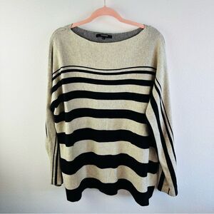 Reserved Beige Black Striped Wool Blend Sweater Size L